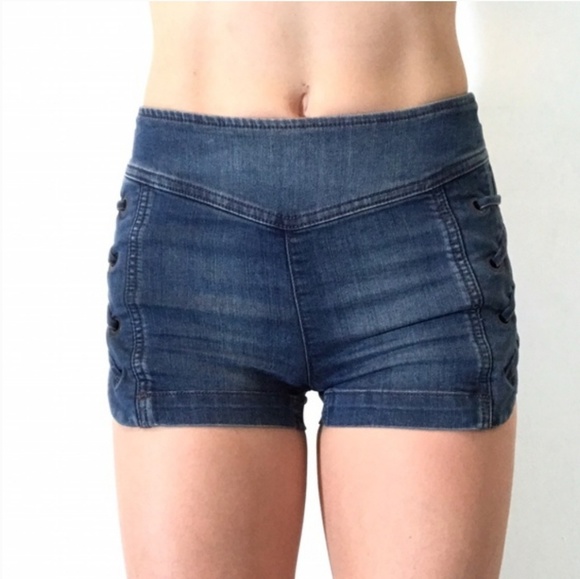 X-TRA PICS Free People High Rise Denim Lace Up - Picture 5 of 8